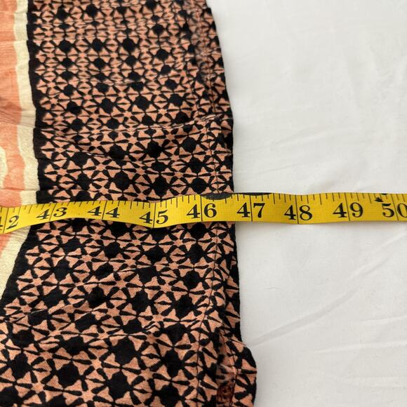 Bohme Dress Womens Small Rust Orange Floral Midi Short Sleeve Boho 100% Rayon - Picture 9 of 9